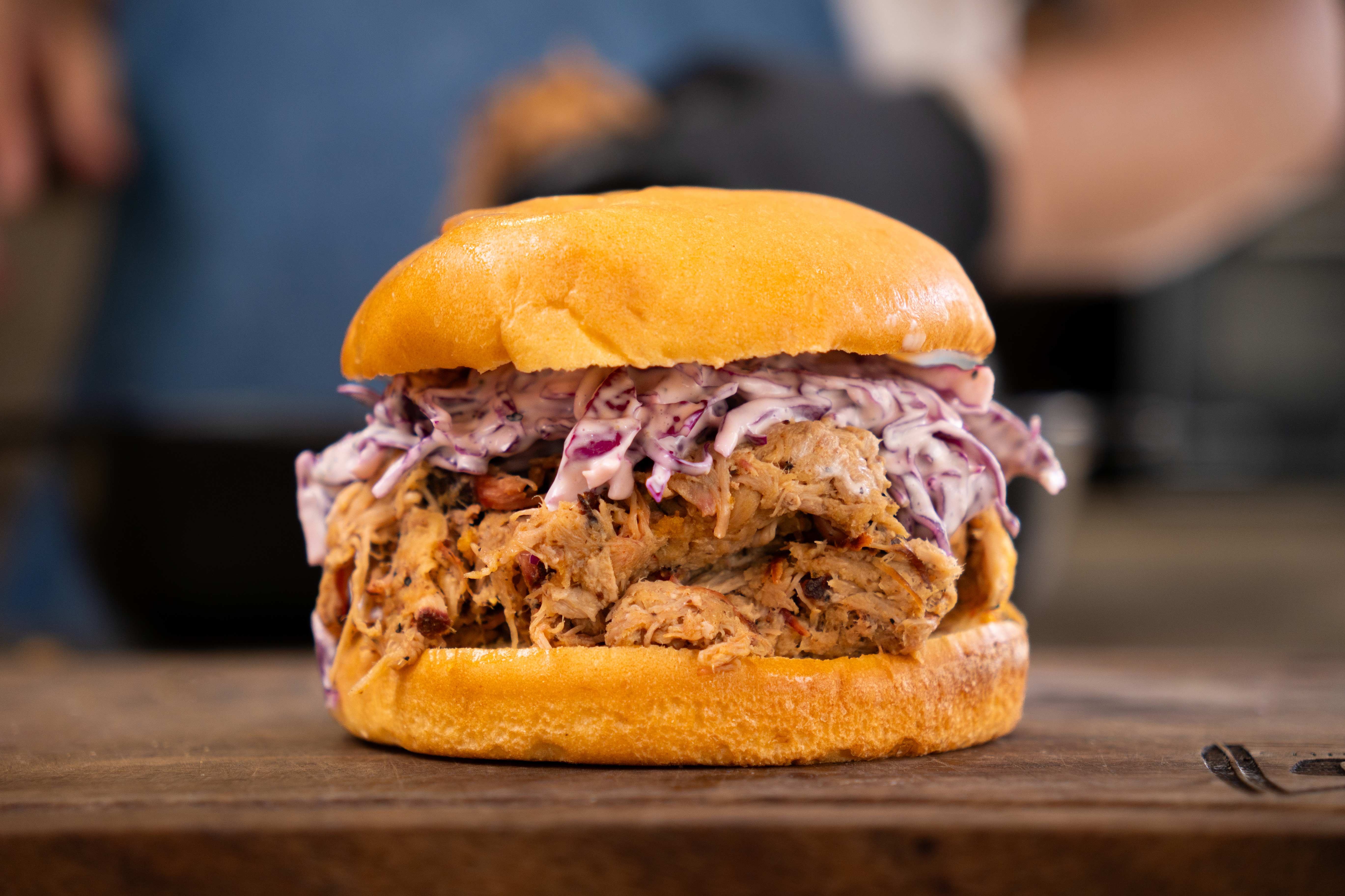 Hamburguesa de Pulled pork estilo Luisiana